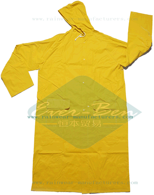 PVC yellow raincoat-Long Raincoat-plastic rain suit-heavy duty raincoat